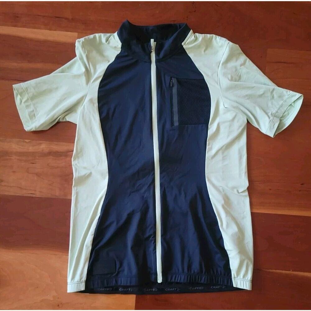CRAFT SPORTSWEAR WOMEN'S CYCLING JERSEY SIZE MEDIUM IN BLACK SEAFOAM GREEN